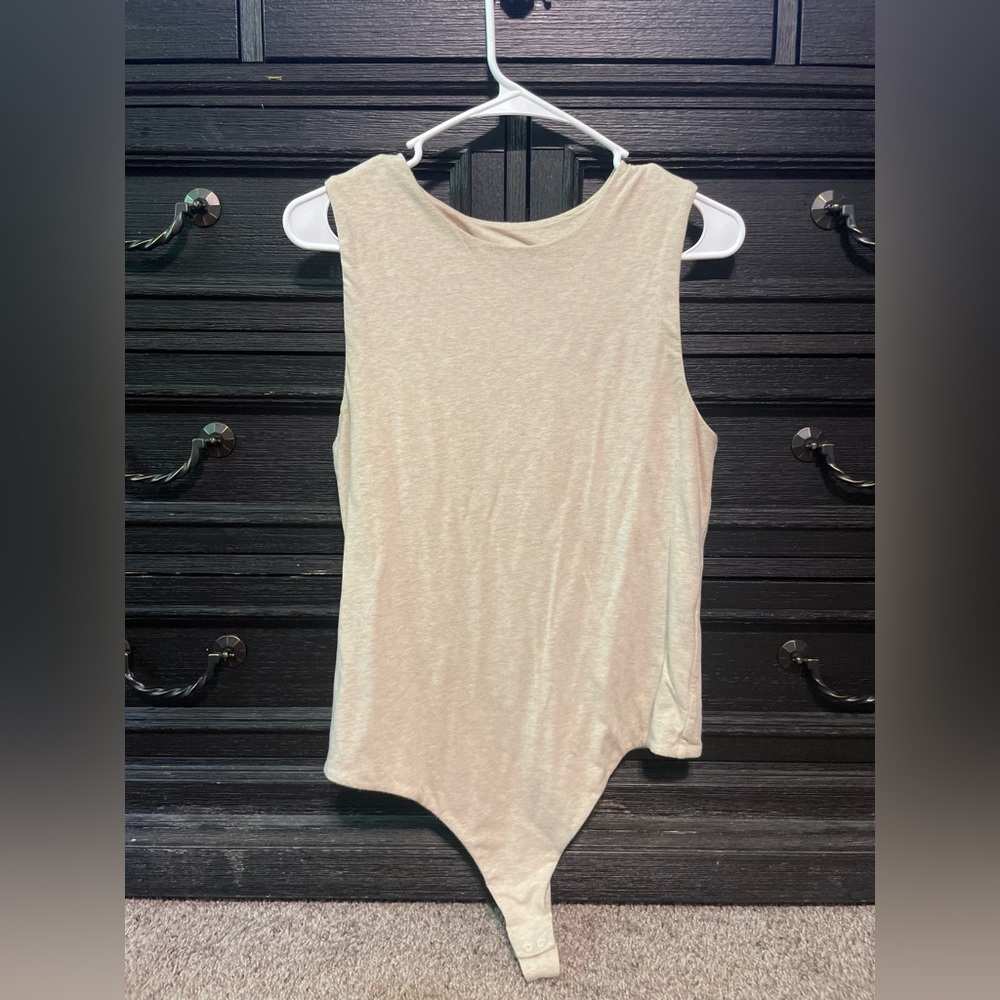Nuuds Sleeveless Cream Bodysuit